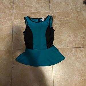 Blue and black blouse